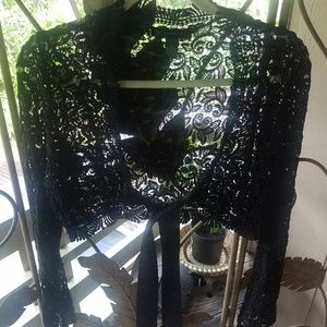 I.N.C black lace cropped cardigan